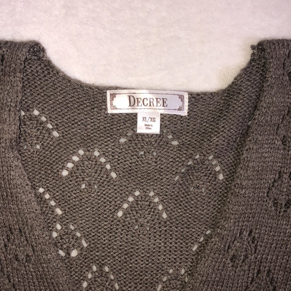 Mocha Brown Knit Bow V-Neck Long Sleeve Sweater Dress - Picture 6 of 6